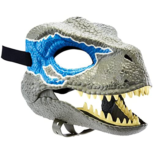 Aisstoye Velociraptor Dinosaurier Maske Halloween Dino Maske mit Öffnung Kiefer Dinosaurier Maske für Halloween Cosplay Party (Blue A) von Aisstoye