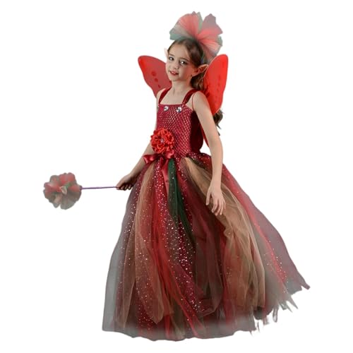 Aisyrain Feenkostüm für Kinder, Feenkostüm-Set für Mädchen | Feen Outfit Cosplay Prinzessin Kleid - Prinzessin-Kostüm-Set, Partykleid, Halloween-Kostüm, Kleidung von Aisyrain