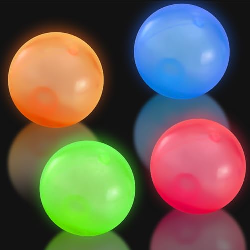 4 Stück Stressball , 6cm Leuchtend Antistressball Quetschball, Anti Stress bälle Fidget Toy für Kinder Erwachsene ADHD Autismus(Zufällige Farbe) von Aitsite