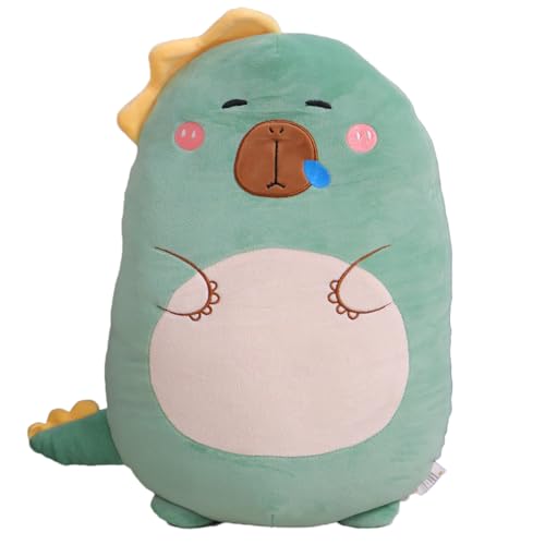 Aiuidun Capybara Plüschtier Kissen, Niedliche Capybara Stofftiere, Squishy Capybara Plüsch Umarmungskissen, Superweiches Meerschweinchen Plüschtier Geschenke für Kinder (Dinosaur Capybara) von Aiuidun