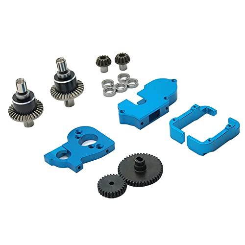 Aiwjeakh 1 Satz Von Motor Getriebe Metall für 1/14 144001 144002 1/12 124016 124017 124018 124019 RC Auto Upgrade Teil,Blau von Aiwjeakh