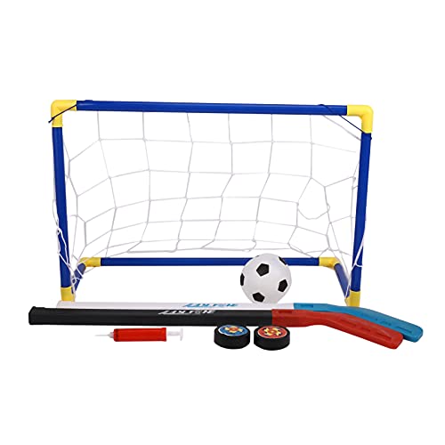 Aiwjeakh 2 in 1 Outdoor/Indoor Kids Sport FußBall und Eishockey Ziele mit BäLlen und Pumpe ÜBungsspiel Scrimmage Game Football Toy Set von Aiwjeakh