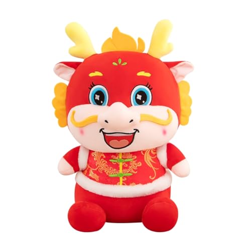 Aiwjeakh 2024 Chinesisches Neujahr Drache Plüsch Plüschpuppe Maskottchen Drachenpuppe Stofftier Sternzeichen Drache Spielzeug für Chinesische Neujahrsdekoration von Aiwjeakh