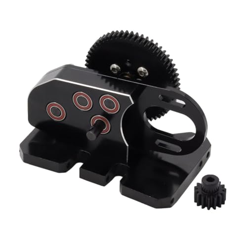 Aiwjeakh 2Low CNC Gearbox Mittelgetriebe mit Overdrive für LCG 1/10 RC Crawler für Axial SCX10 III 90046 TRX4 Schwarz von Aiwjeakh