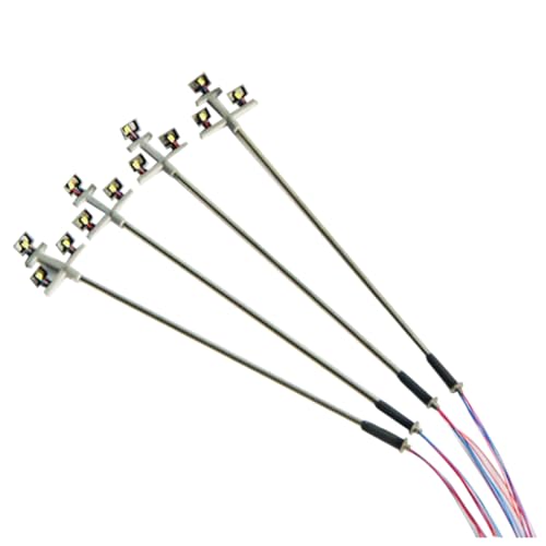 Aiwjeakh 4 Stk. 3V LED-Miniaturlampen-Set-Straßenlaterne Modell ABS+Metall für H0-Zug Eisenbahn Sandtischgebäude Beleuchtungsszenen-Kit von Aiwjeakh