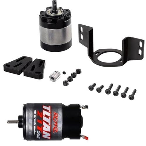 Aiwjeakh 550 Gebürsteter Motor Wasserdicht 21T mit 1:5 Reduktionsgetriebe für 1/14 Anhänger 1/10 RC Auto Crawler Axial SCX10 TRX4 von Aiwjeakh