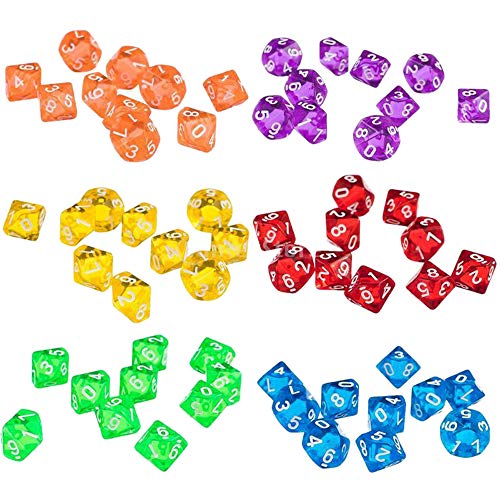 Aiwjeakh 6 X 10 WüRfel Farben Polyedrische WüRfel Sets Lustige WüRfel für DND Tisch Brett Rollen Spiele von Aiwjeakh