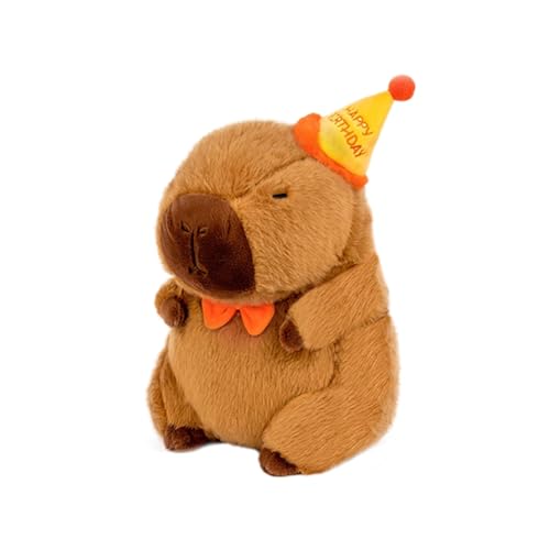 Aiwjeakh Capybara-Plüschpuppe, Süßes, Flauschiges Anime-Spielzeug, Kawaii-Plüschtier, Happy Birthday-Puppe, Geschenk für Freundin, Weiche Stofftiere von Aiwjeakh