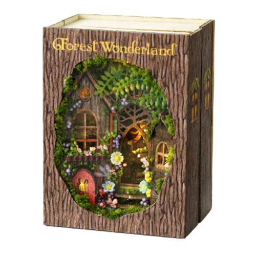 Aiwjeakh DIY Book Nook Kit mit 3D-Puzzle-Modellbau, Bücherregal Aus, Buchstütze, Spielzeug, Halloween, Geburtstagsgeschenk MINI-109 von Aiwjeakh