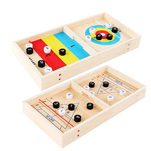 Aiwjeakh EIS Ball 2 im 1 Schnelles Sling Puck Spiel Shuffleboard Curling Ball Board Desktop Kampf Spiel Unterhaltung Kinder Spielzeug Set von Aiwjeakh