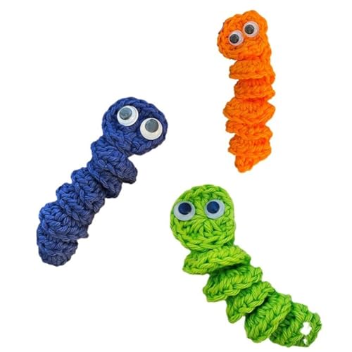 Aiwjeakh Handgefertigtes Sorgenwurm-Geschenk Zur Emotionalen Unterstützung, Gehäkelter Sorgenwurm, der Sie Inspiriert und Sich Um Sie Kümmert, Süßes Gestricktes Geschenk A von Aiwjeakh