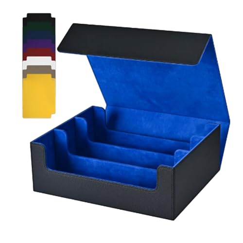 Aiwjeakh Kartenaufbewahrungsbox für Sammelkarten, Kartendeckhülle für Magnetische Spielkarten, Schwarz + Blau von Aiwjeakh