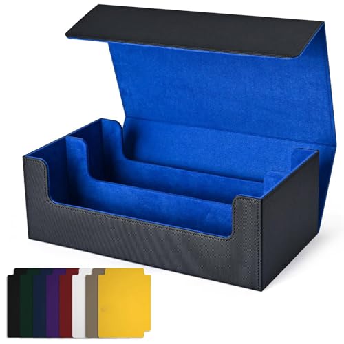 Aiwjeakh Kartendeck-Hülle mit Magnetverschluss, Kartenhalter für Magnetische Spielkarten, Blau + Schwarz von Aiwjeakh