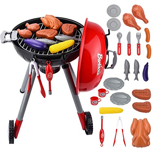 Aiwjeakh Kinder Spielzeug Sets BBQ Barbecue Grill Spielzeug ZubehöR Kinder Spiel Rolle Chef Simulation BBQ Suits KüChe Performing Gift von Aiwjeakh