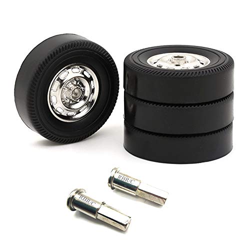 Aiwjeakh Metall Felge + Gummi Treib Reifen mit 5 Mm Rad Naben Adapter Aus Metall für D12 1/10 RC Auto Upgrade Teile, B. von Aiwjeakh