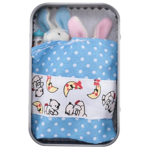 Aiwjeakh Osterhase Stofftier Kleines Taschenkaninchen in Einer Dose Gefüllter Kleiner Hase Kleiner Hase Spielzeug Sorgenpuppe für Ängstliche Langlebig,A von Aiwjeakh