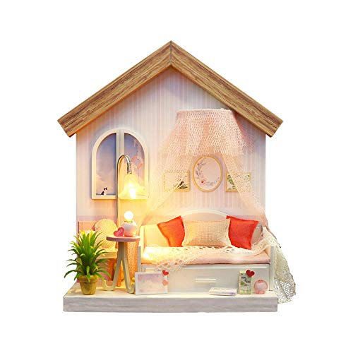 Aiwjeakh Puppen Haus DIY Miniatur Puppen Haus Modell Spielzeug Hand Gemachtes Haus mit MöBeln Montieren Kits Spielzeug Kinder Geburtstags Geschenke, S911 von Aiwjeakh