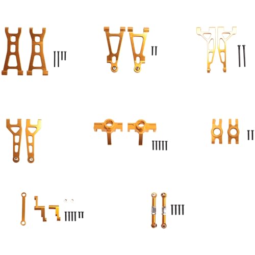 Aiwjeakh Schwenkarm-Lenkgruppenbecher für die Ferngesteuerten Fahrzeugersatzteile Metal Upgrade Kit, Gold für 16207, 16208, 16209, 16210 H16 von Aiwjeakh