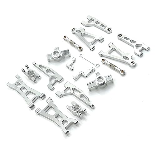 Aiwjeakh Schwenkarmlenkgruppe für 16207 16208 16209 16210 H16 Fernsteuerungsauto Teile Zubehör Metall Upgrade Kit, Silber von Aiwjeakh