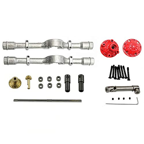 Aiwjeakh für D12 Vordere und Hintere Metall Wellen Schale mit Antriebs Welle DIY Modifiziertes Upgrade ZubehöR RC Auto Spielzeug Model, Silber von Aiwjeakh