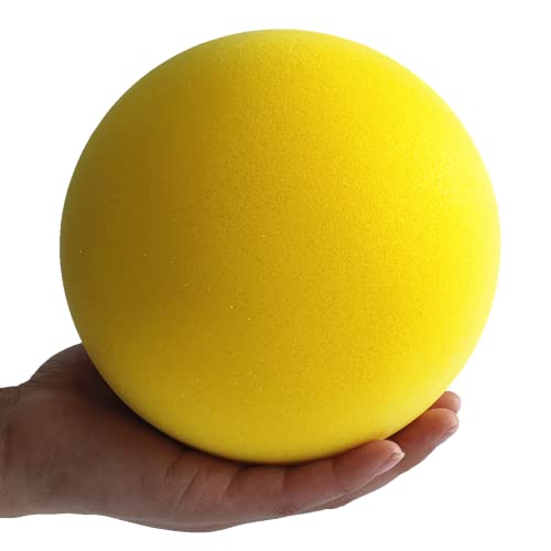 Aiyouwei weicher, geräuschloser Schaumstoffball, Schwammball, Indoor-Aktivitätsball, Kickball, Dodgeball, Spielplatzball (gelb, 15cm) von Aiyouwei