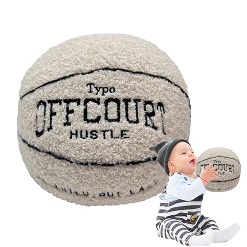 Aizuoni 25 cm Plüsch-Fußbälle, Flauschig Gefüllt, Basketball, Plüsch, Flauschigen Gefüllte Plüsch Weiche Sport Spielzeug Geschenk Für Kinderzimmer Dekoration von Aizuoni