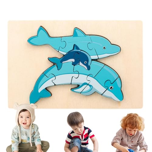 Aizuoni 3D-Cartoon-Puzzles,3D-Puzzles für Kinder - Holzpuzzles Lernen 3D-Puzzles,Lernspielzeug-Puzzles für Kleinkinder im Alter von 1–3 Jahren, Zuhause, Reisen, Kultivieren von Aizuoni