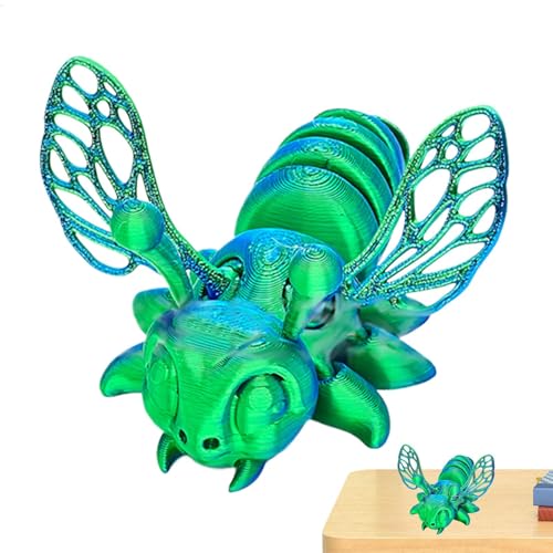 Aizuoni 3D-gedrucktes Bienenspielzeug, 3D-gedruckte bewegliche Biene | Zappelfreundliches, bewegliches, mehrgelenkiges 3D-gedrucktes Spielzeug,Bewegliches Tiermodell zum Stressabbau, zur sensorischen von Aizuoni