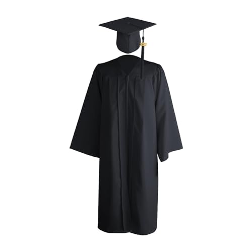 Aizuoni Abschlusskleider, Abschlusskleid, Graduation Deko, Talar Und Hut, Abschlusskleid College, Abschlusskappen-Set 2023, Mattes Unisex-Abschlusskleid Für High School Mit Quasten Und Jahresstempel von Aizuoni