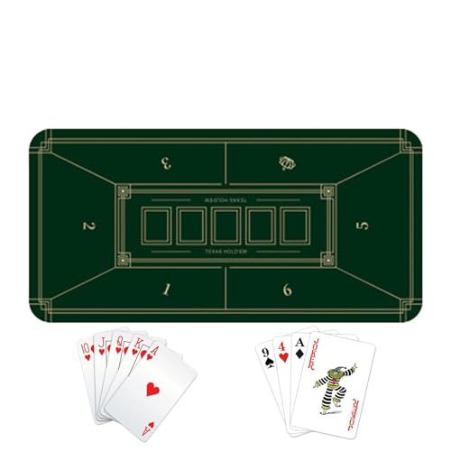 Aizuoni Blackjack-Tischplatte, klappbare Poker-Tischplatte, Pokerkarten-Tischlayout, Wasserbeständige, tragbare, rutschfeste, professionelle Blackjack-Tischplatte mit glatter Oberfläche für von Aizuoni