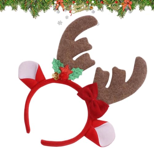 Aizuoni Elchgeweih Haarband,Cartoon Geweih Stirnband | Geweih-Design, Weihnachts-Stirnband, Haarband,Winterurlaub-Szenen-Requisiten, saisonale modische Kopfbedeckung für Verabredungen, Zusammenkünfte von Aizuoni