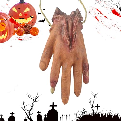 Aizuoni Gebrochene Körperteile,Gruselige Blutige Blutige Tote Körperteile,Halloween Prosthetic Hand Wanddekoration, Spukhaus Hand, Gefälschte Menschliche Hände, Füße, Gruselige Künstliche Finger, von Aizuoni