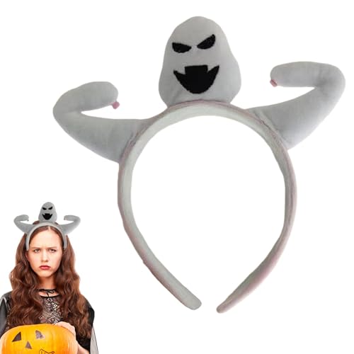 Aizuoni Geister-Stirnband für Mädchen, Halloween-Kostüm-Stirnband,Ghost Party Festival Gag Haarband - Haarschmuck, Cosplay-Zubehör für Karneval, Mottopartys, Bühnenauftritte, Rollenspiele, Spukhaus von Aizuoni