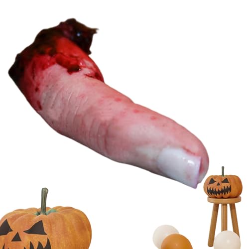 Aizuoni Halloween abgetrennte Finger, realistischer abgetrennter Finger - Gefälschter abgetrennter Finger | Gruseliger Fake-Finger für Halloween aus massivem Kunstharz, simulierter Finger, um Freunde von Aizuoni