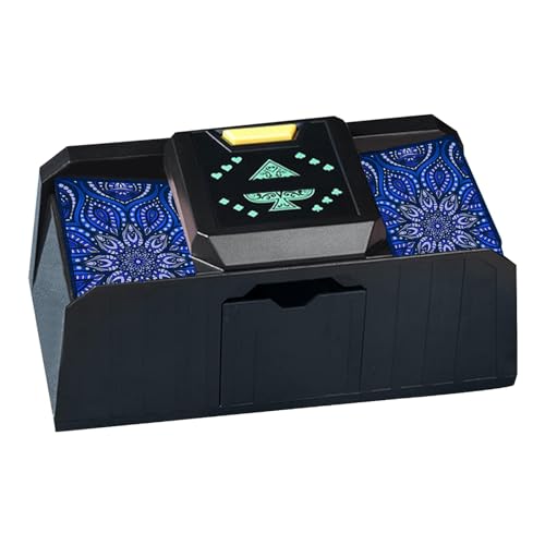 Aizuoni Kartenmischer, Kartenmischer - Elektrischer Kartenmischer mit 2 Decks,Automatischer 2-Deck-Mischer für Kartenspiele, Poker, Blackjack, Texas Hold'em von Aizuoni