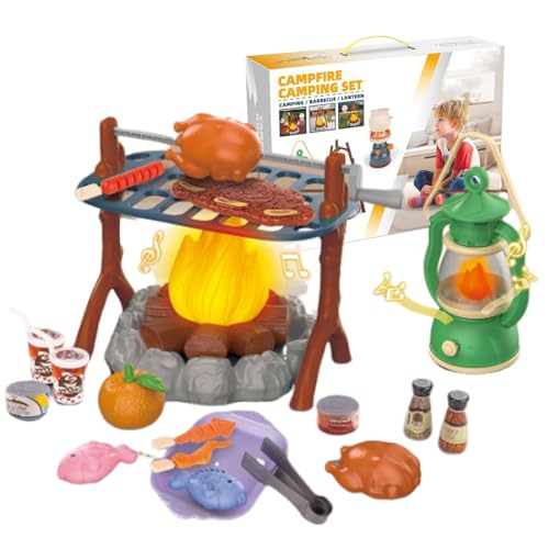 Aizuoni Kinder-Camping-Spielzeug,Kinder-Camping-Set,Stellen Sie sich vor, Sie Spielen mit dem Lagerfeuer - Spielküche, Campingausrüstung, pädagogisches, kreatives Kinderspielzeug zum Rollenspiel im von Aizuoni