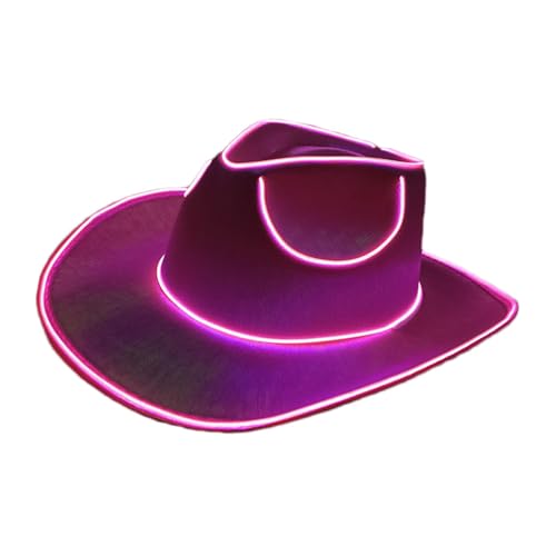 Aizuoni LED-Cowboyhut, Im Dunkeln Leuchtender Cowboyhut, Cowgirl Hut Party Kopfbedeckung Cowboyhut, Im Dunkeln Leuchtender Hut, Glitzernder Cowboyhut Für Männer Und Frauen, Kostüm-Anziehhut von Aizuoni