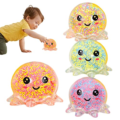 Aizuoni Leuchtendes Licht Squid Vent Ball Squeeze Dekompressionsspielzeug Bubble Octopus Ball, 3D Silikon Fidget Antistressball, Bubble Sensorisches Squeeze Spielzeug von Aizuoni