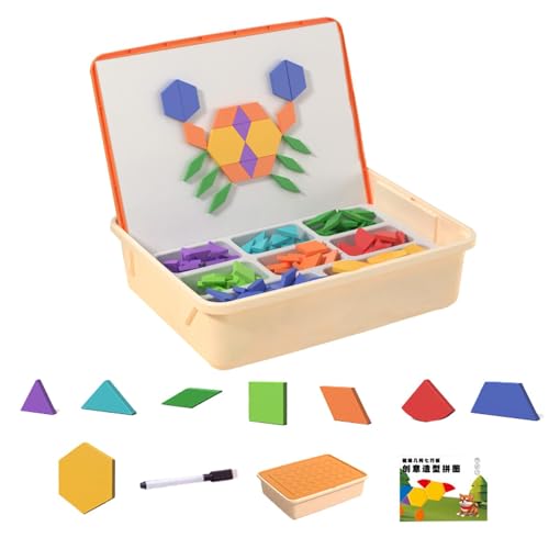 Aizuoni Magnetische Tangram-Blöcke, magnetisches Tangram-Puzzle | Magnetisches Puzzle-Blöcke-Brettspiel für Jungen,Frühpädagogisches Lernspielzeug, Lernspielzeug für Kinder im Alter von 3–6 Jahren, von Aizuoni