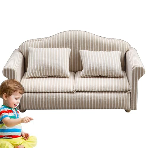 Aizuoni Miniaturcouch, Realistische Spielzeugmöbel, Single/Double Exquisite Mini-Möbel, Sicheres Kinderspielzeug, Stabile Miniaturmöbel Für Zuhause, Schreibtisch, Wohnzimmer von Aizuoni