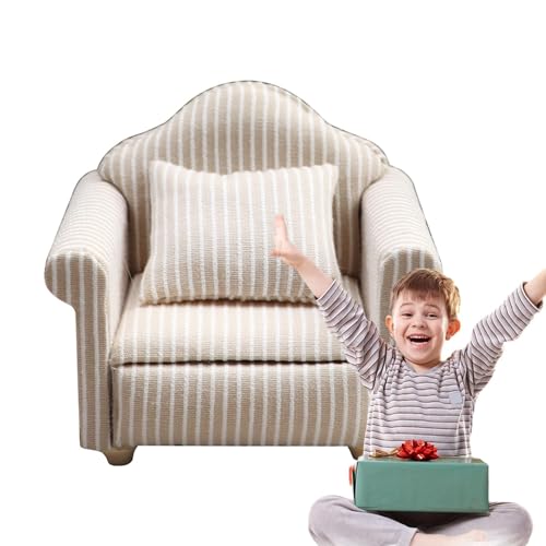 Aizuoni Miniaturcouch, Realistische Spielzeugmöbel, Single/Double Exquisite Mini-Möbel, Sicheres Kinderspielzeug, Stabile Miniaturmöbel Für Zuhause, Schreibtisch, Wohnzimmer von Aizuoni