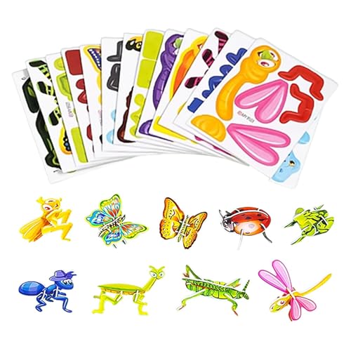 Aizuoni Modell-Spielzeug, 3D Puzzle Kinder, Puzzle 3D Kinder, Tier Puzzle Für Kinder, Set Mit 25 Pädagogischen 3D-Puzzles Mit Bunten Bildern, Vorkindergartenspielzeug Für Kinder Ab 3 Jahren von Aizuoni