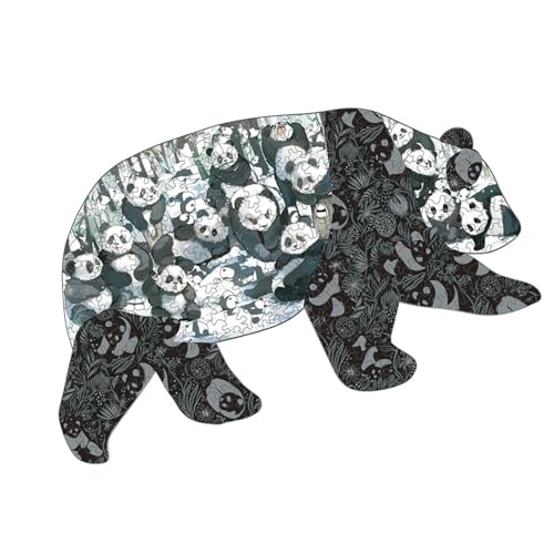 Aizuoni Panda-Puzzles,Panda-Puzzle für Erwachsene,Panda-Puzzles - Einzigartige Schnittpuzzles, 300 Teile, herausforderndes Spiel für Weihnachten, Geburtstag von Aizuoni