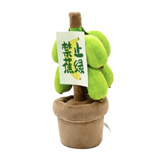 Aizuoni Pflanzenstofftier, Topfpflanzenstofftier - Bananenbaum-Plüschtier, weiches, simuliertes Topfpflanzen-Design | Mit Blumentopf gefülltes Plüschkissen, Slogan „Don't Be Anxious“, von Aizuoni