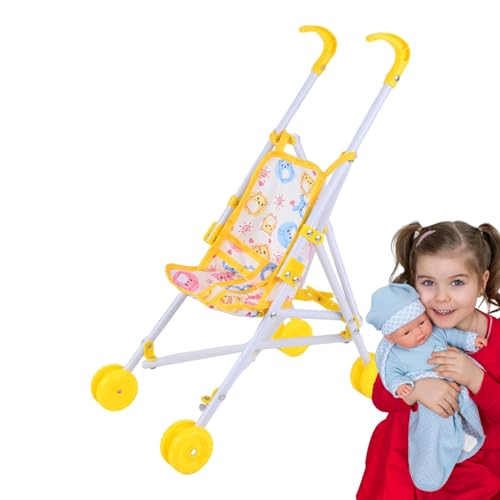 Aizuoni Puppenwagen, Spielzeugwagen Für Kinder, Puppen Kinderwagen Spielzeug Regenschirm Babys Puppe, Stellen Sie Sich Vor, Sie Spielen Regenschirm-Kinderwagen-Spielzeug Mit T-förmigem von Aizuoni