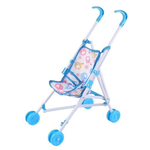 Aizuoni Puppenwagen, Spielzeugwagen Für Kinder, Puppen Kinderwagen Spielzeug Regenschirm Babys Puppe, Stellen Sie Sich Vor, Sie Spielen Regenschirm-Kinderwagen-Spielzeug Mit T-förmigem von Aizuoni