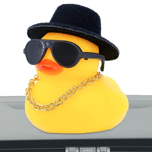 Aizuoni Quietscheente Fürs Auto, Rubber Duck Auto Ornamente - Lustige Enten-Ornamente Für Auto-Armaturenbrett-Raum-Tischdekorationen von Aizuoni