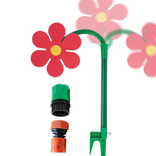 Aizuoni Rasensprenger Kinder, Wassersprinkler Kinder Blume, Crazy Daisy Wassersprinkler Kinder, Tanzender Gänseblümchen-Rasenwasserbrunnen, Lustiges Sonnenblumen Tanzen Mit Wasserdruck von Aizuoni