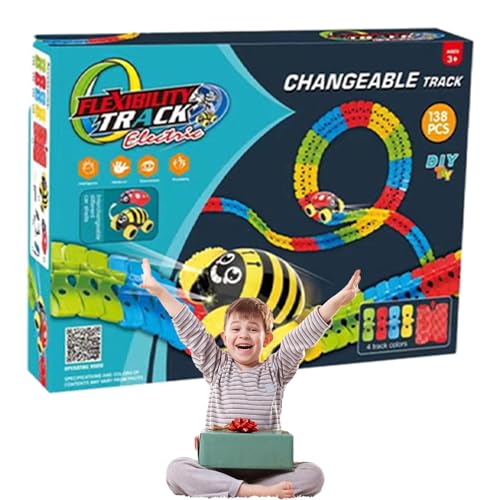 Aizuoni Rennstreckenauto-Spielzeug für Kinder, Rennstreckenauto-Spielzeug,Auto verfolgt Spielzeug - Flexibles Bauspielzeug, wiederaufladbares Spielzeugauto Speedway Kinderspielzeug Autostrecke für von Aizuoni