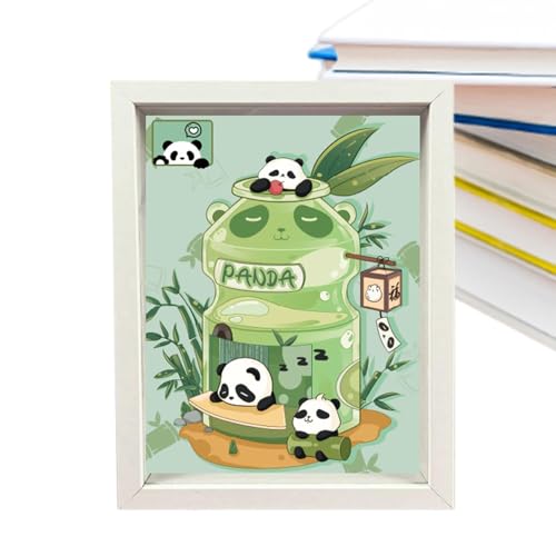 Aizuoni Süßes Panda-Puzzle, süßes Tier-Puzzle für Kinder | Handgefertigte -Lernpuzzles - Niedliche handgefertigte -Panda-Puzzles, Dekoration, kleine Bilderrahmen-Dekoration von Aizuoni